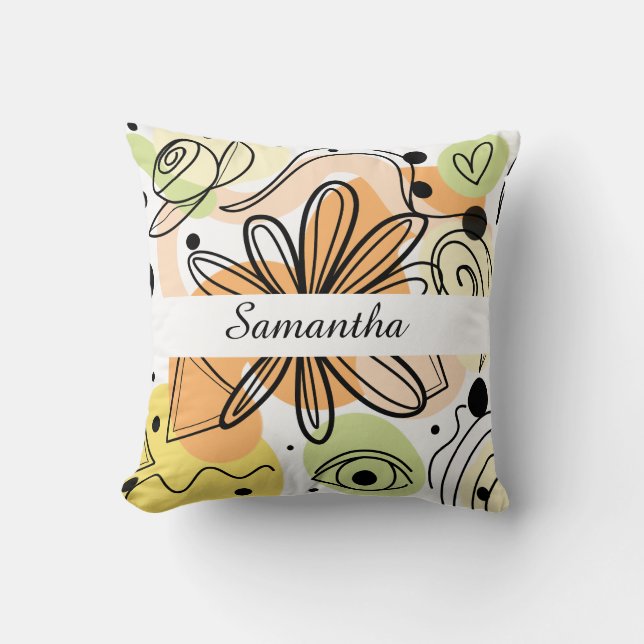 Kleurrijke Abstracte kunsttekening Kussen (Voorkant)