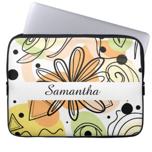 Kleurrijke Abstracte kunsttekening Laptop Sleeve