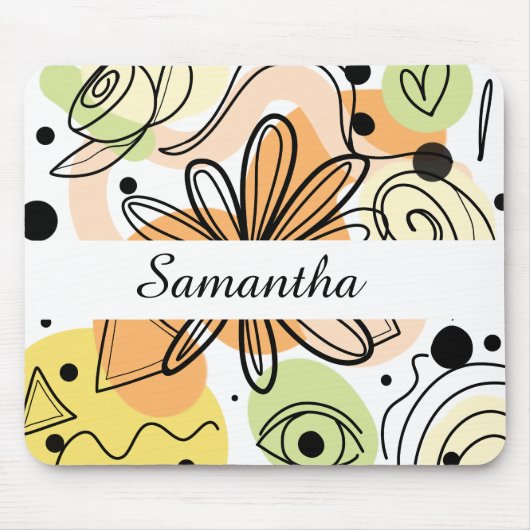 Kleurrijke Abstracte kunsttekening Muismat (Voorkant)