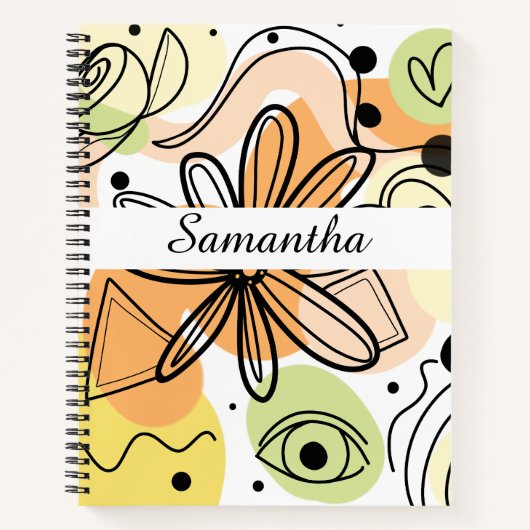 Kleurrijke Abstracte kunsttekening Notitieboek (Voorkant)