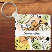 Kleurrijke Abstracte kunsttekening Sleutelhanger (Voorkant)