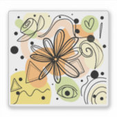 Kleurrijke Abstracte kunsttekening Sticker (Voorkant)