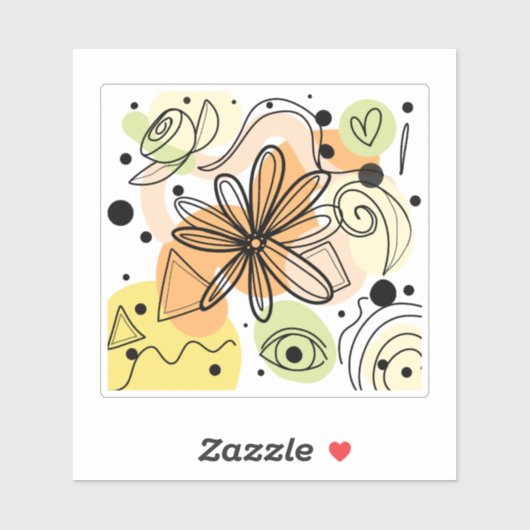 Kleurrijke Abstracte kunsttekening Sticker (Vel)