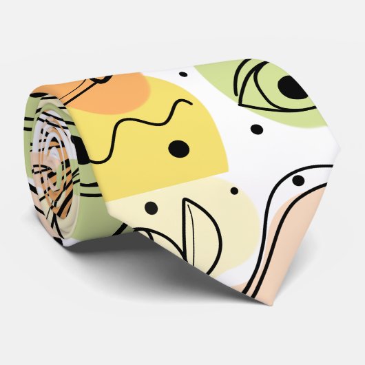 Kleurrijke Abstracte kunsttekening Stropdas (Opgerold)