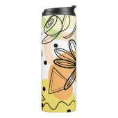 Kleurrijke Abstracte kunsttekening Thermosbeker (Gedraaid links)