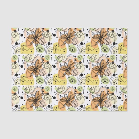 Kleurrijke Abstracte kunsttekening Tissuepapier (Voorkant)