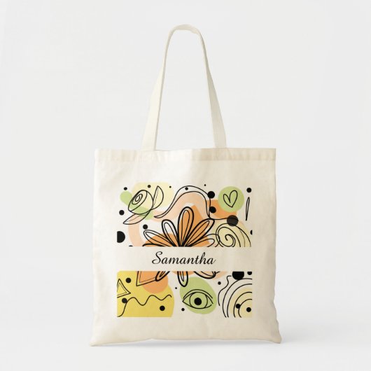 Kleurrijke Abstracte kunsttekening Tote Bag (Voorkant)