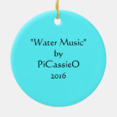 Kleurrijke Abstracte kunstversiering in Blues Keramisch Ornament (Achterkant)