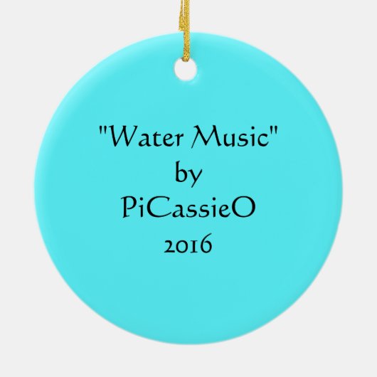 Kleurrijke Abstracte kunstversiering in Blues Keramisch Ornament (Achterkant)