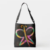 Kleurrijke Abstracte kunstvlinder Crossbody Tas (Achterkant)