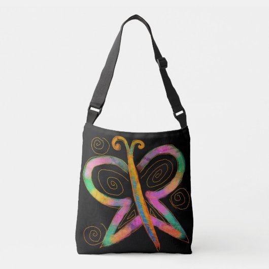 Kleurrijke Abstracte kunstvlinder Crossbody Tas (Voorkant)