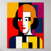 Kleurrijke Abstracte kunstvrouw Poster (Voorkant)