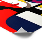 Kleurrijke Abstracte kunstvrouw Poster (Hoek)