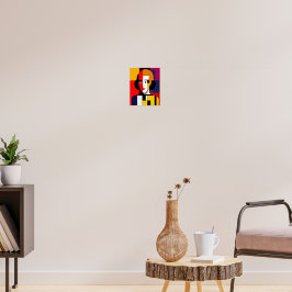 Kleurrijke Abstracte kunstvrouw Poster