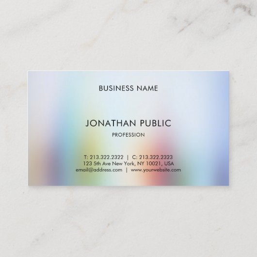 Kleurrijke Abstracte Kunstwerk Elegante Moderne Sj Visitekaartje (Achterkant)