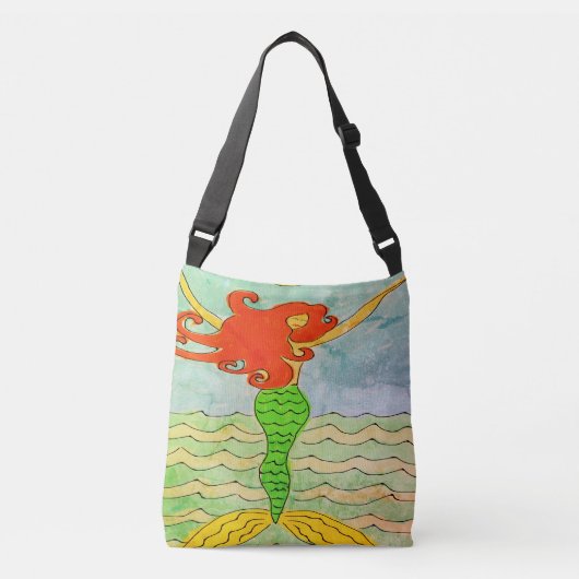 Kleurrijke Abstracte kunstzeemeermin Crossbody Tas (Voorkant)