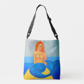 Kleurrijke Abstracte kunstzeemeermin Crossbody Tas (Achterkant)