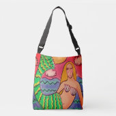 Kleurrijke Abstracte kunstzeemeermin Crossbody Tas (Voorkant)