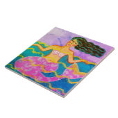 Kleurrijke Abstracte kunstzeemeermin Tegeltje (Zijkant)