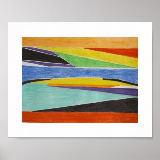 Kleurrijke Abstracte landschapskunst afdrukken Poster (Voorkant)