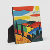 Kleurrijke Abstracte landschapskunst Fotoplaat (Voorkant)