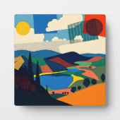 Kleurrijke Abstracte landschapskunst Fotoplaat (Voorkant)