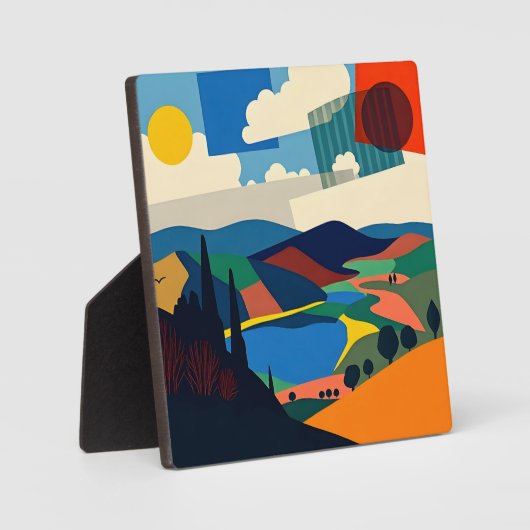 Kleurrijke Abstracte landschapskunst Fotoplaat (Voorkant)