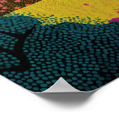 Kleurrijke Abstracte Landschapskunst Moderne Heuve Poster (Hoek)