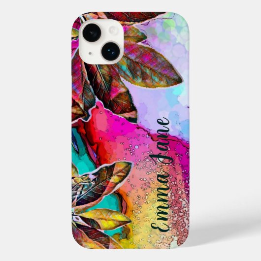 Kleurrijke Abstracte lederen inktkunst Case-Mate iPhone Case (Achterkant)