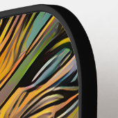 Kleurrijke Abstracte leeuw | Uitdagend hard Pickleball Paddle (Links Detail)