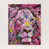 Kleurrijke Abstracte leeuw | Uitdagende harde Jigz Legpuzzel (Verticaal)
