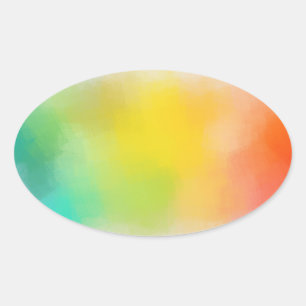 Kleurrijke Abstracte lege Sjabloon Blauw groen Ovale Sticker