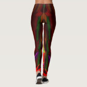Kleurrijke Abstracte Leggings met neonlijnen sterr (Achterkant)
