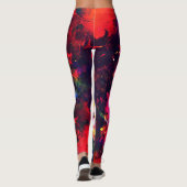 Kleurrijke Abstracte Leggings met neonruimte-sterr (Achterkant)