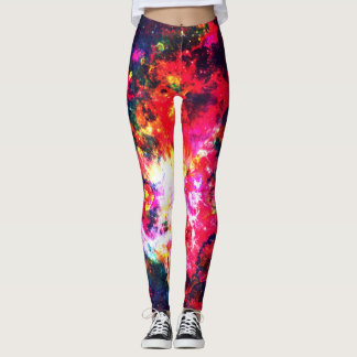 Kleurrijke Abstracte Leggings met neonruimte-sterr