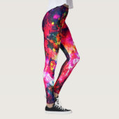 Kleurrijke Abstracte Leggings met neonruimte-sterr (Rechts)