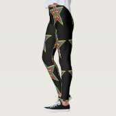 Kleurrijke Abstracte Leggings: rood, blauw, zwarte Leggings (Links)