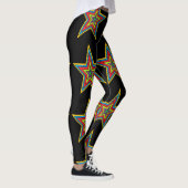 Kleurrijke Abstracte Leggings: rood, blauw, zwarte Leggings (Rechts)