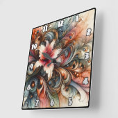 Kleurrijke Abstracte lelie met artistieke wervelin Vierkante Klok (Hoek)