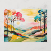 Kleurrijke Abstracte lente Waterverf Briefkaart (Voorkant)