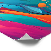 Kleurrijke Abstracte levendige illustratie Poster (Hoek)