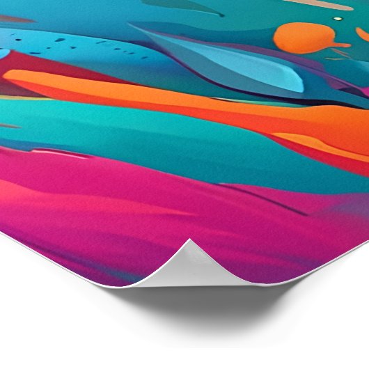 Kleurrijke Abstracte levendige illustratie Poster (Hoek)