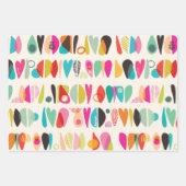 Kleurrijke Abstracte liefdesvormen  Inpakpapier Vel (Voorkant 3)