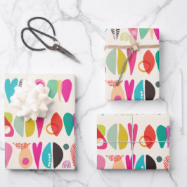 Kleurrijke Abstracte liefdesvormen Inpakpapier Vel