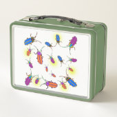 Kleurrijke Abstracte Lightning Bugs Lunch Box (Achterkant)