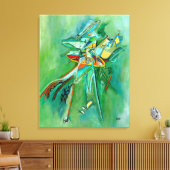 Kleurrijke Abstracte lijn Fine Art Groen Rood Geel Canvas Afdruk (Insitu (Woonkamer))