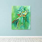 Kleurrijke Abstracte lijn Fine Art Groen Rood Geel Canvas Afdruk (Insitu (Houten vloer))