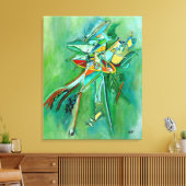 Kleurrijke Abstracte lijn Fine Art Groen Rood Geel Canvas Afdruk (Insitu (Woonkamer))