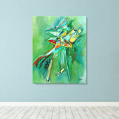 Kleurrijke Abstracte lijn Fine Art Groen Rood Geel Canvas Afdruk (Insitu (Houten vloer))