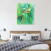 Kleurrijke Abstracte lijn Fine Art Groen Rood Geel Canvas Afdruk (Insitu (Slaapkamer))